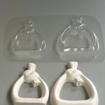 قالب طلقی گلدان گره جفت در دو سایز 19*16-16*13 ( pvc)